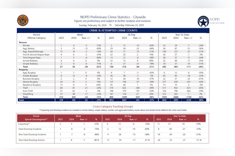 New Orleans Sees Drastic Decline in Gun-Related Arrests and Seizures, NOPD Reports