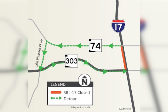 North Phoenix Alert, I-17 Southbound Closure This Weekend for Pavement Project