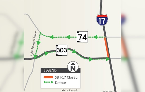 North Phoenix Alert, I-17 Southbound Closure This Weekend for Pavement Project