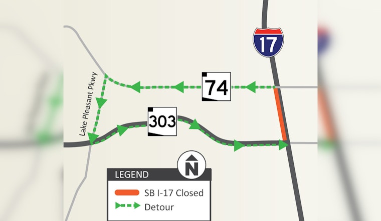 North Phoenix Alert, I-17 Southbound Closure This Weekend for Pavement Project