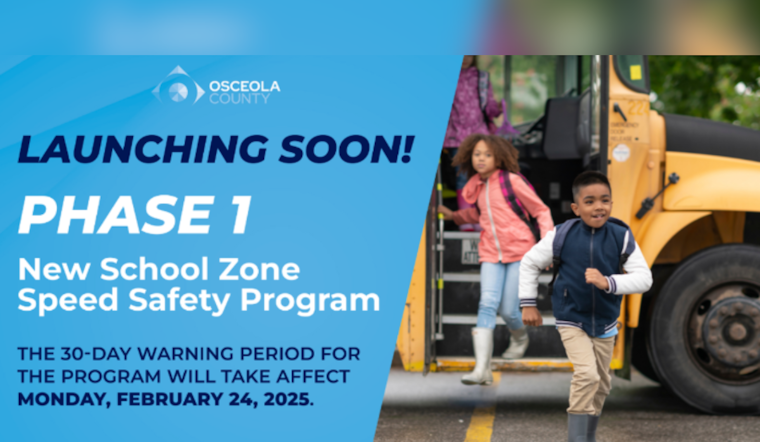 Osceola County Rolls Out School Zone Speed Safety Program with Warning Phase Ahead of Fines