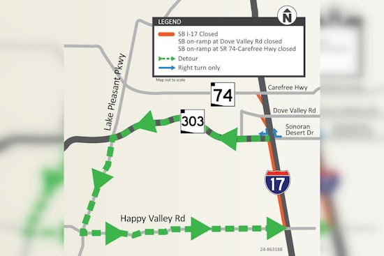 Peoria Alert: I-17 Southbound Closure Set for Valentine's/President's Day Weekend, Detours Advised