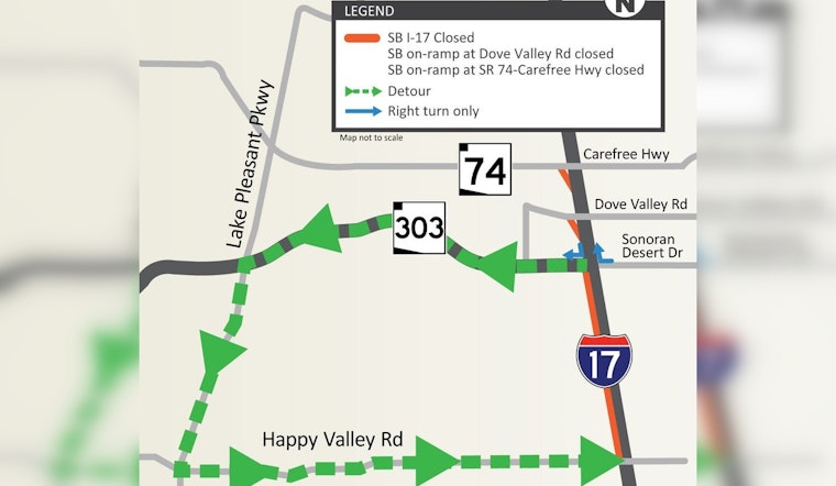 Peoria Alert: I-17 Southbound Closure Set for Valentine's/President's Day Weekend, Detours Advised