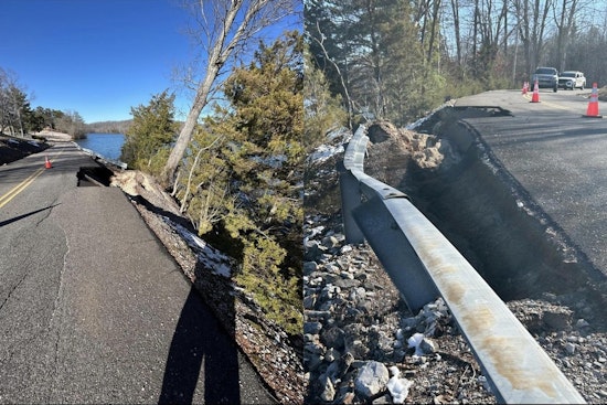 Road Collapse at Anderson County Park Cuts Off Access to Campground and Boat Dock
