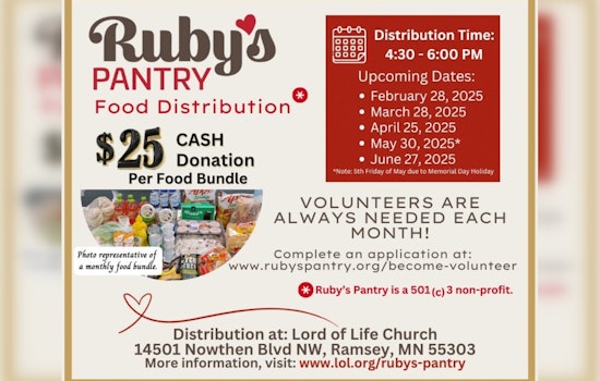 Ruby's Pantry Hosts Monthly Food Distribution Event at Lord of Life Church in Ramsey