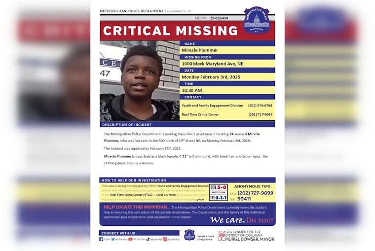 Search Intensifies for Missing 13-Year-Old Miracle Plummer in Washington D.C.