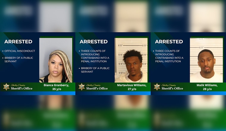 Shelby County Corrections Deputy and Two Inmates Formally Charged with Bribery and Contraband Offenses