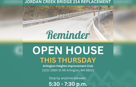 Snohomish County Public Works Announces Open House for Jordan Creek Bridge Replacement Project on February 20