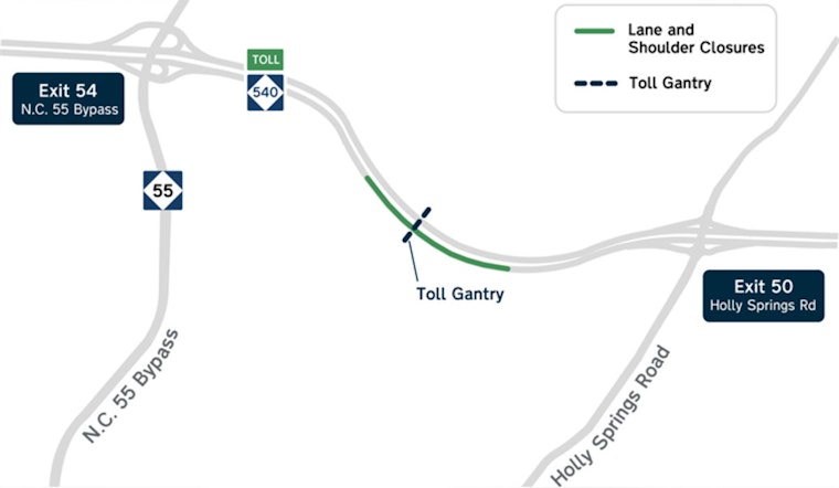 Traffic Advisory for Nighttime Lane Closures on Triangle Expressway Due to Toll Equipment Installation