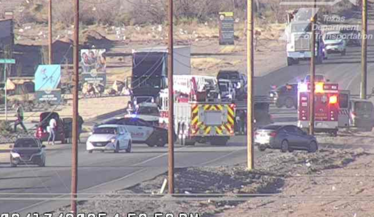 Two Injured in Traffic Collision on McCombs Boulevard in Northeast El Paso, Road Temporarily Closed