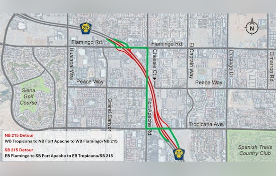 Upcoming 24-Hour Closure of CC-215 Beltway in Las Vegas for Peace Way Bridge Construction