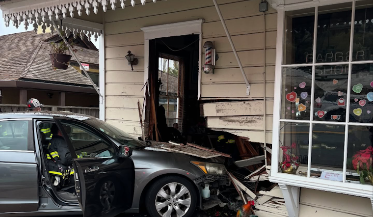 Vehicle Crashes Into Fremont Barbershop, One Injured and Building Red-Tagged