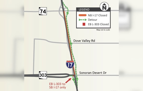 Weekend Closure Alert Northbound I-17 Shut Near Loop 303 for Pavement Improvements in Phoenix