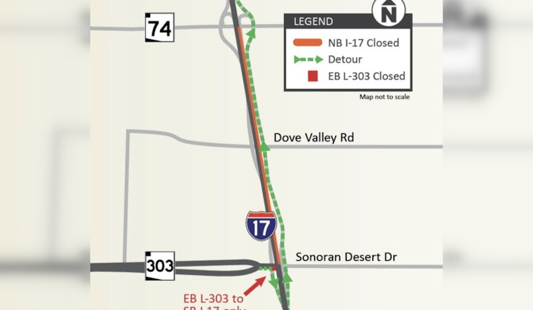 Weekend Closure Alert Northbound I-17 Shut Near Loop 303 for Pavement Improvements in Phoenix