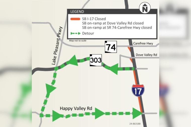 Weekend Travel Alert: Southbound I-17 Closed for Upgrades in North Phoenix
