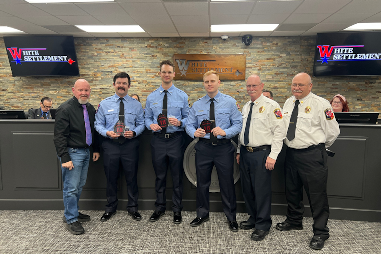 White Settlement Firefighters Celebrate Career Advancement with Black Helmet Shields