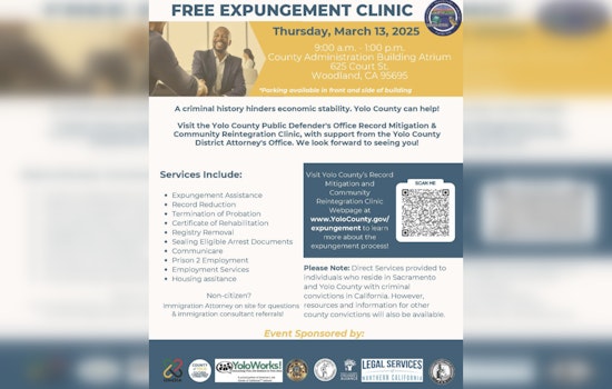 Yolo County to Host Free Expungement Clinic to Aid Residents in Criminal Record Clearing