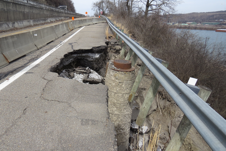 Slope Failure Prompts Indefinite Closure of Logan Avenue Ramp to State Route 7 in Mingo Junction