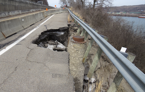 Slope Failure Prompts Indefinite Closure of Logan Avenue Ramp to State Route 7 in Mingo Junction