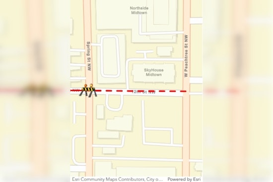 12th Street NW Closure in Atlanta with Detour Plans for Upcoming Construction from March 22 to April 4