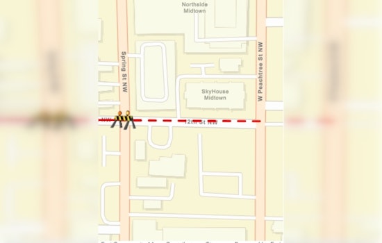12th Street NW Closure in Atlanta with Detour Plans for Upcoming Construction from March 22 to April 4