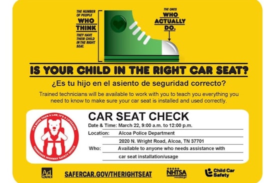 Alcoa Police and Fire Departments Host Free Car Seat Safety Check for Families