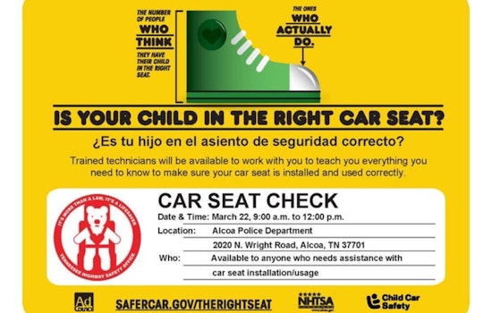 Alcoa Police and Fire Departments Host Free Car Seat Safety Check for Families