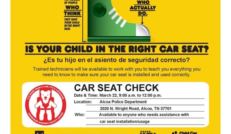 Alcoa Police and Fire Departments Host Free Car Seat Safety Check for Families