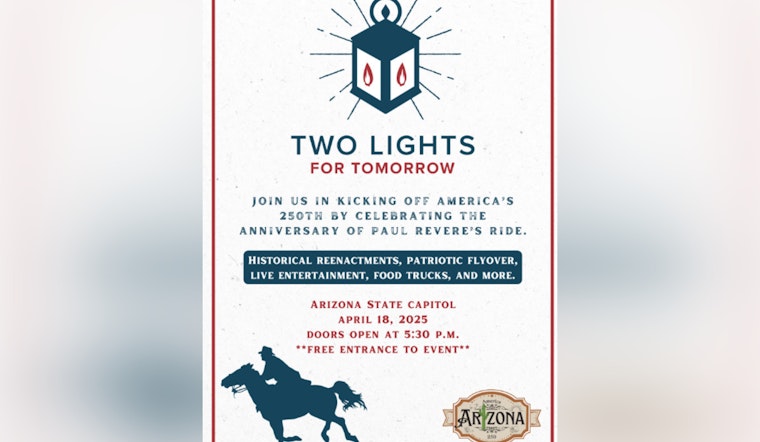 Arizona to Celebrate Paul Revere's Historic Ride with "Two Lights for Tomorrow" Event at State Capitol