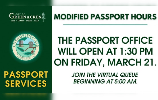 Bay Area Residents Alerted to Delay in Passport Services on March 21 in Greenacres