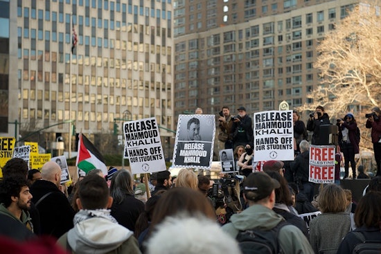 Boston Demonstrators Rally for Release of Palestinian Activist Mahmoud Khalil Amidst Nationwide Protests
