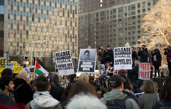 Boston Demonstrators Rally for Release of Palestinian Activist Mahmoud Khalil Amidst Nationwide Protests