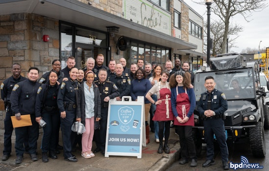 Boston Police Bond with Dorchester Community Over Coffee at Scobie's Café