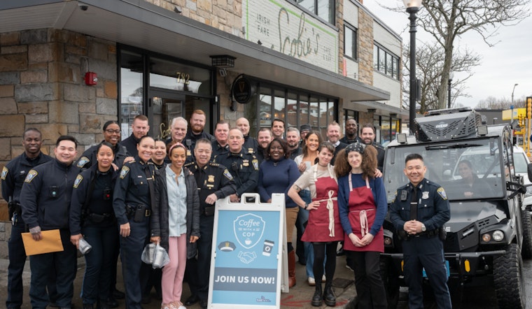 Boston Police Bond with Dorchester Community Over Coffee at Scobie's Café
