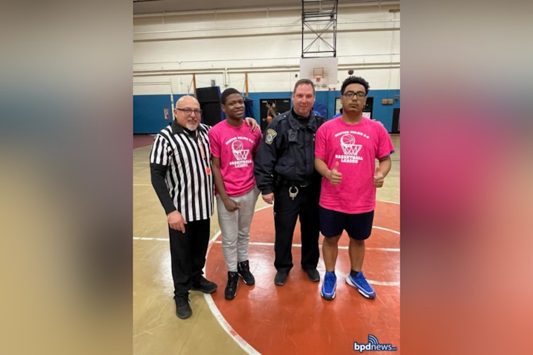 Boston Police Foster Community Bonds Through Basketball with Ohrenberger School Youth