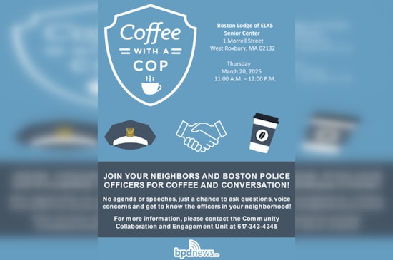 Boston Police to Host 'Coffee with a Cop' Event in West Roxbury to Strengthen Community Ties