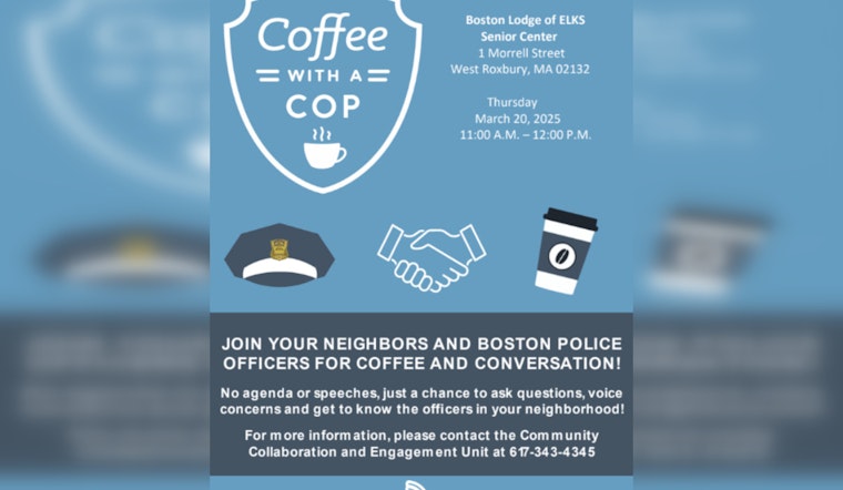 Boston Police to Host 'Coffee with a Cop' Event in West Roxbury to Strengthen Community Ties