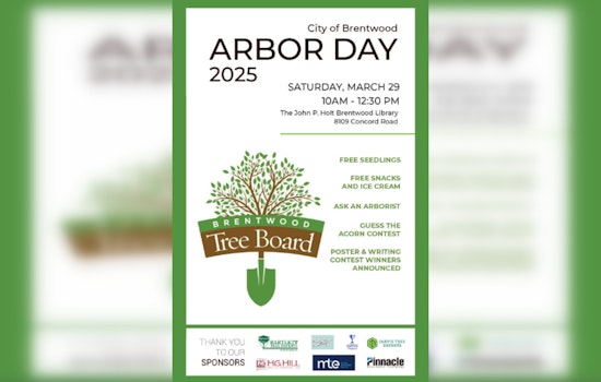 Brentwood Honored as Tree City USA for 36th Year, Celebrates with Arbor Day Event