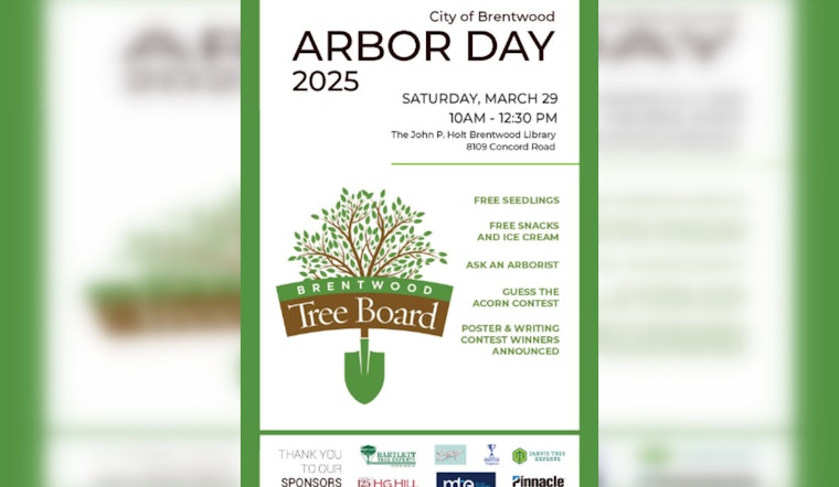 Brentwood Honored as Tree City USA for 36th Year, Celebrates with Arbor Day Event