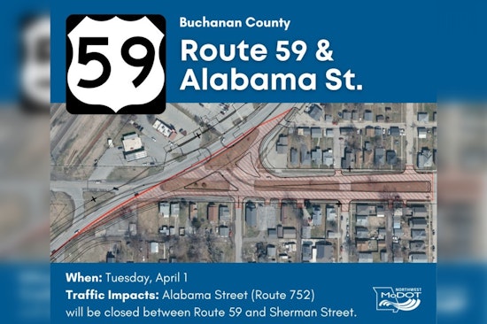 Buchanan County Residents Alerted of April 1 Start for Route 59 and Alabama Street Intersection Upgrade