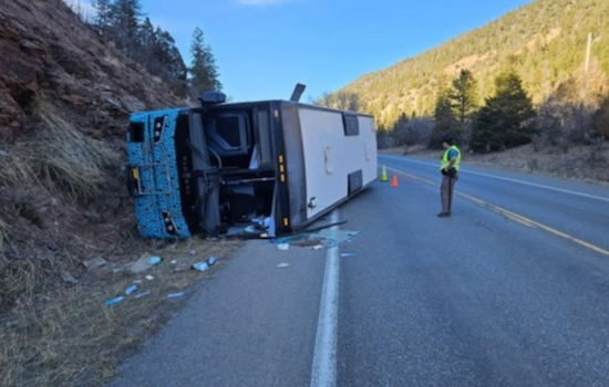Bustang Driver Hospitalized After Single-Vehicle Crash on Highway 62 in San Miguel County