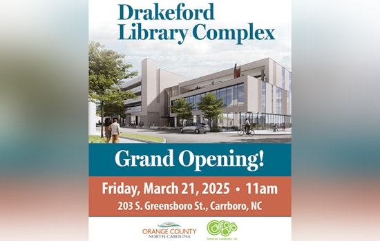 Carrboro Welcomes $42 Million Drakeford Library Complex with Grand Opening Event on March 21