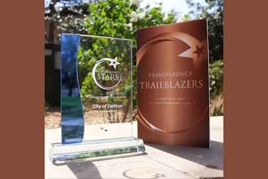 City of Denton Awarded Texas Transparency Trailblazer Honor for Exemplary Financial Openness