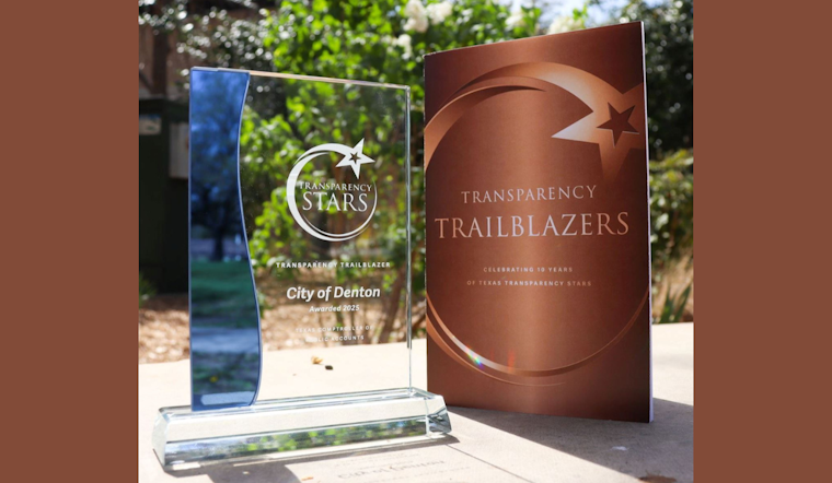 City of Denton Awarded Texas Transparency Trailblazer Honor for Exemplary Financial Openness