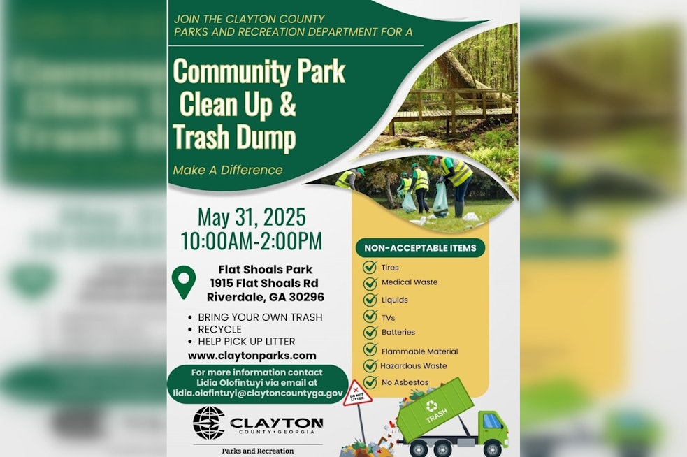 Clayton County Invites Residents to Join Flat Shoals Park Cleanup on May 31