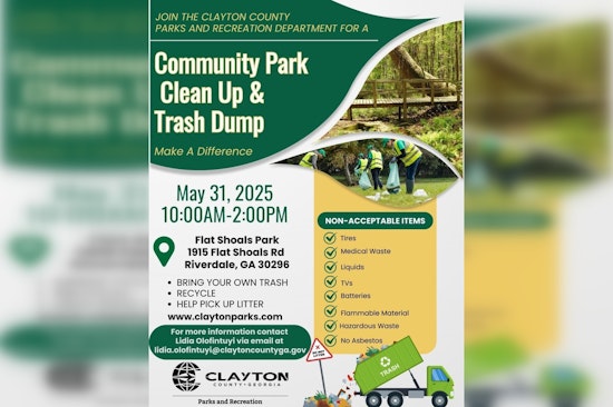 Clayton County Invites Residents to Join Flat Shoals Park Cleanup on May 31