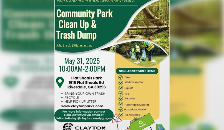 Clayton County Invites Residents to Join Flat Shoals Park Cleanup on May 31