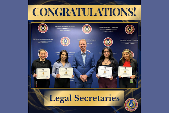 Collin County DA's Office Celebrates Career Advancements of Four Esteemed Staff Members