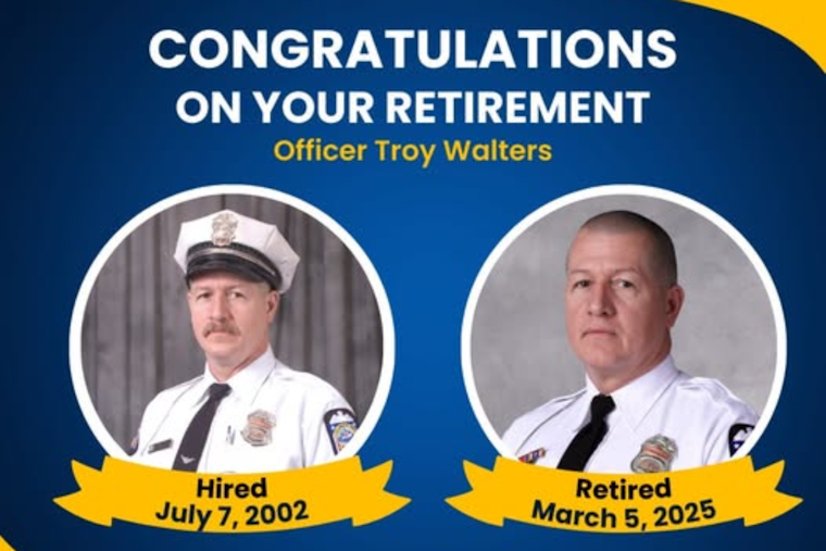 Columbus Police Salute Officer Troy Walters Upon Retirement After 22 Years of Service