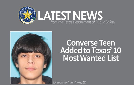 Converse Teen Joins Texas' 10 Most Wanted Fugitives List, Sought for Capital Murder and Other Charges